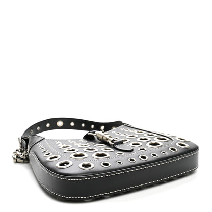 Calfskin Ha Ha Ha Jackie 1961 Eyelet Hobo Black