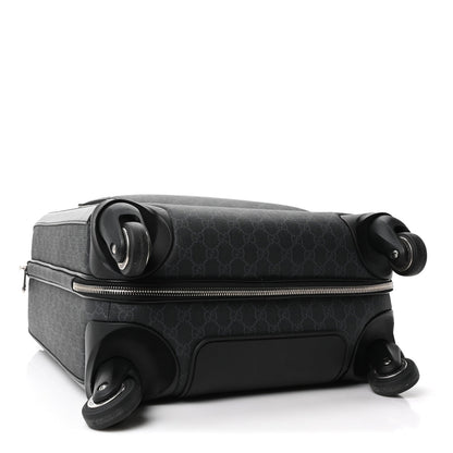 GG Supreme Monogram Four Wheel Suitcase Black Grey