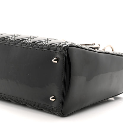 Patent Cannage Medium Lady Dior Black
