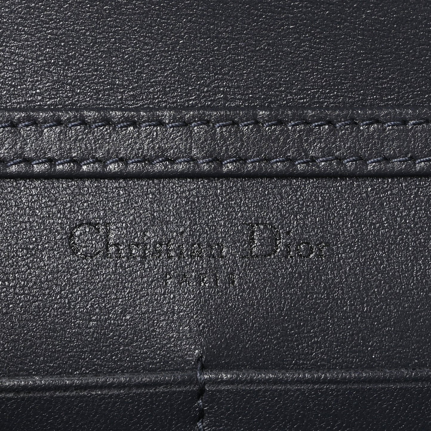 Metallic Patent Micro-Cannage Diorama Wallet on Chain Pouch Onyx Black