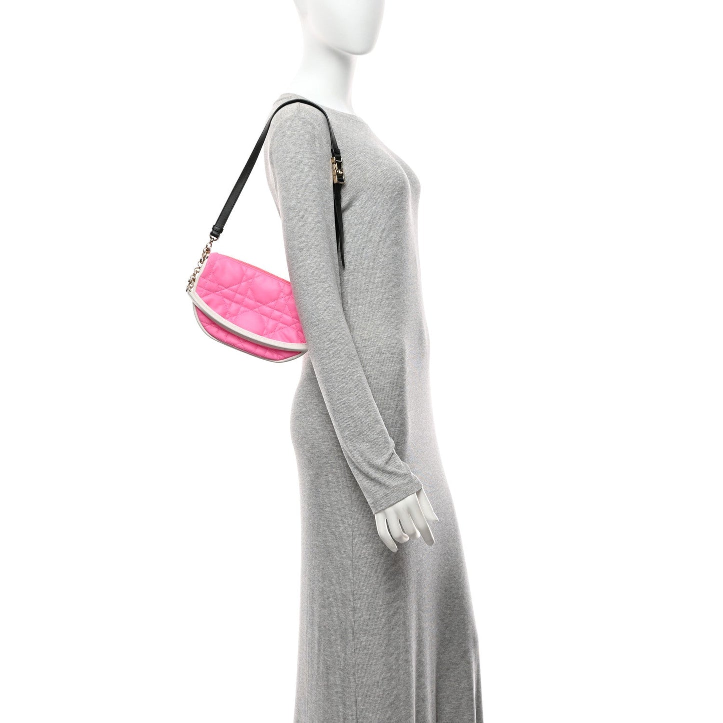 Lambskin Cannage Small Dior Vibe Hobo Bag Pink