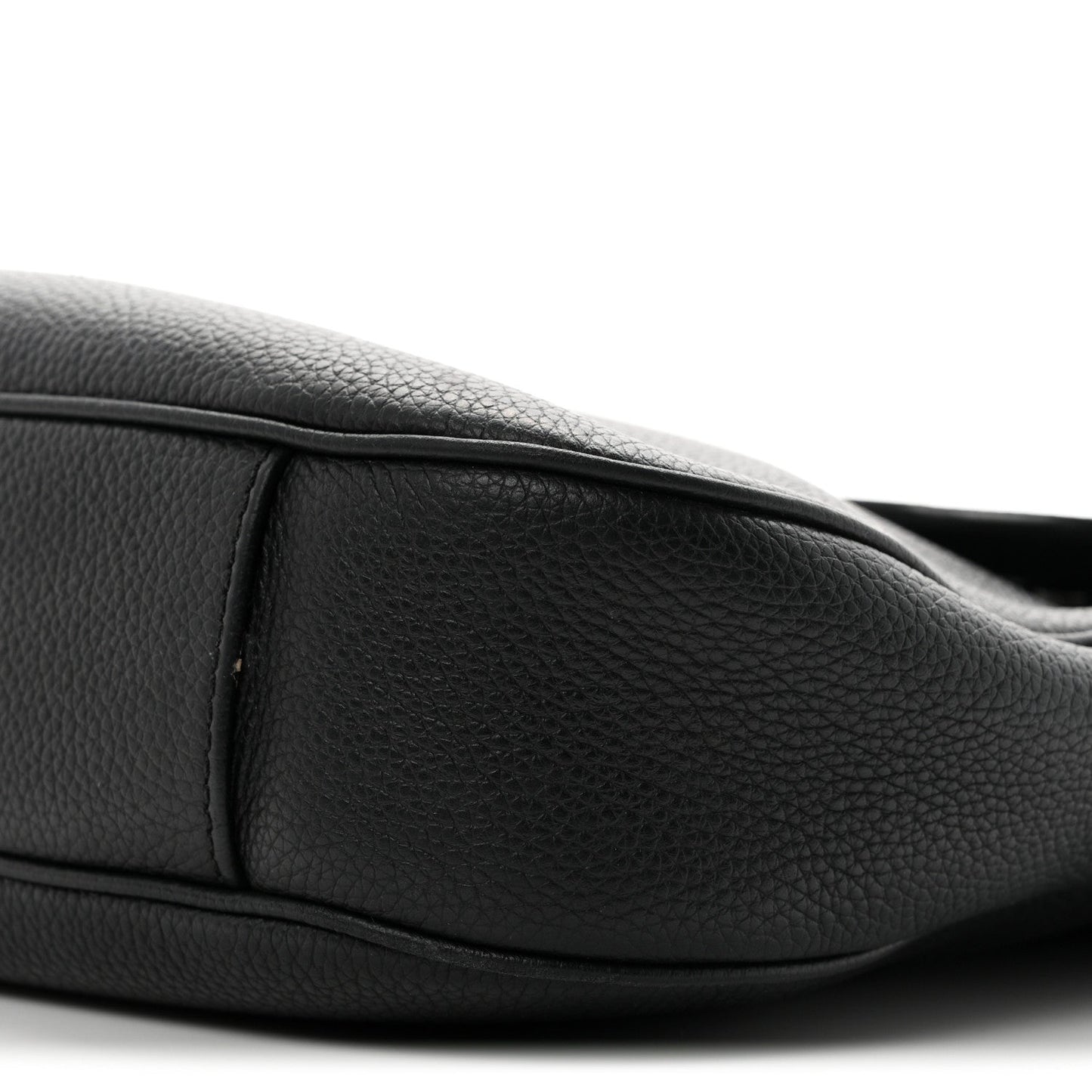 Grained Calfskin Saddle Messenger Bag Black