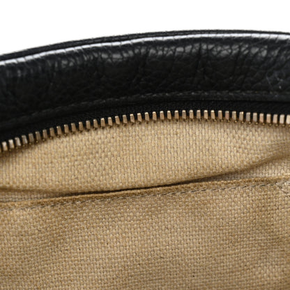 Pebbled Calfskin Small Soho Disco Bag Black