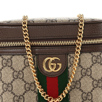 GG Supreme Monogram Textured Dollar Calfskin Web Ophidia Belt Bag 75 30 Beige Ebony New Acero