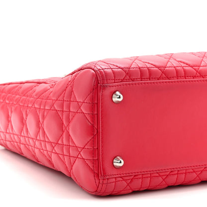 Lambskin Cannage Large Lady Dior Fuchsia
