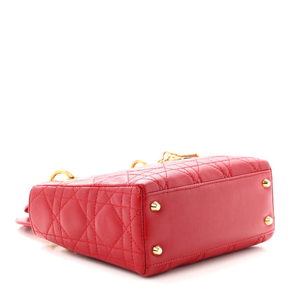 Lambskin Cannage Mini Lady Dior Red