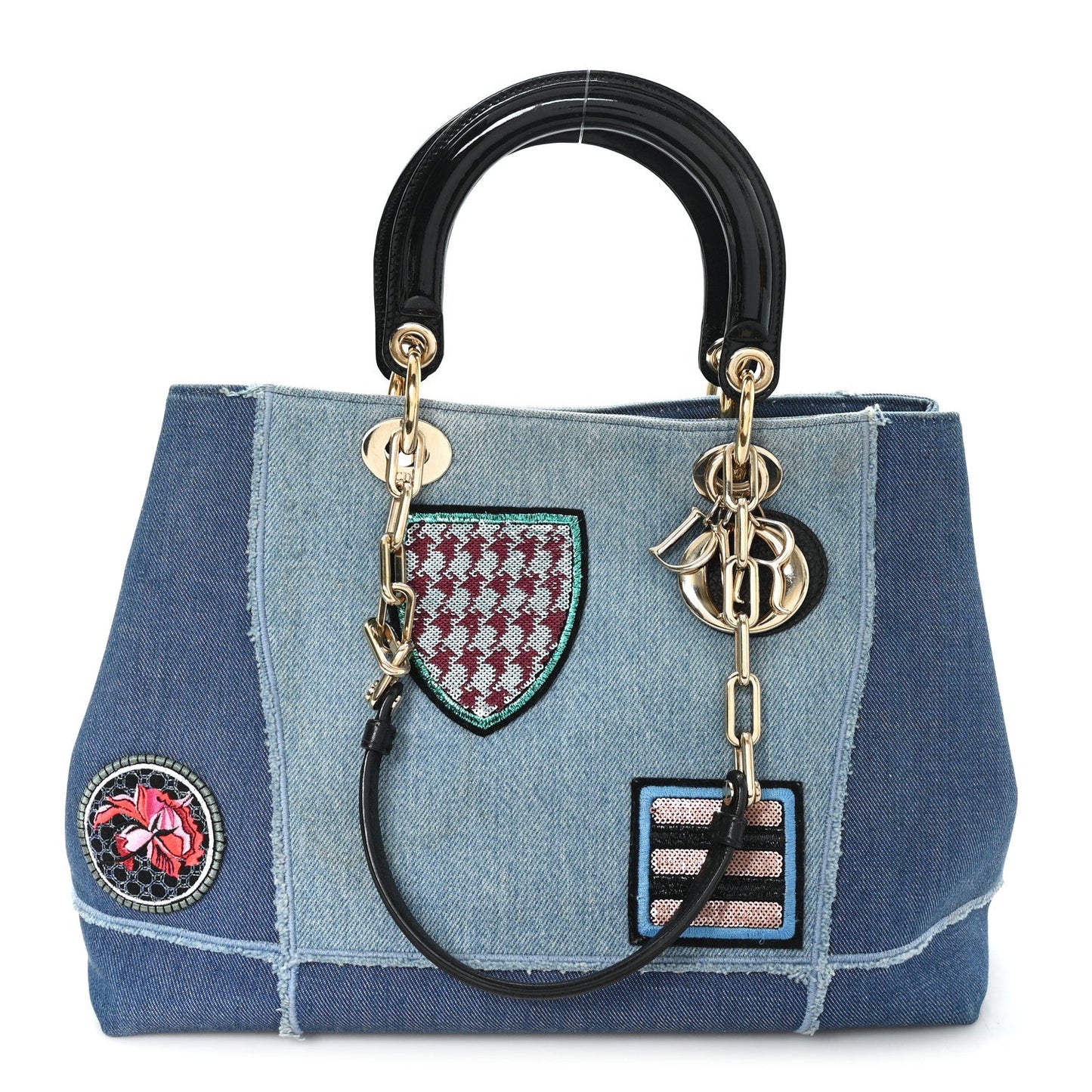 Denim Dior D Light Tote Blue