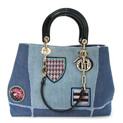 Denim Dior D Light Tote Blue