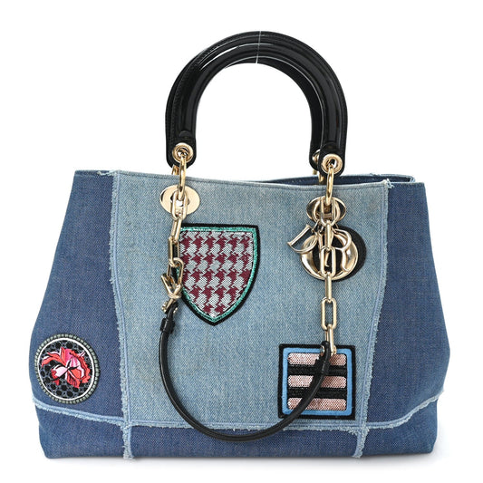 Denim Dior D Light Tote Blue