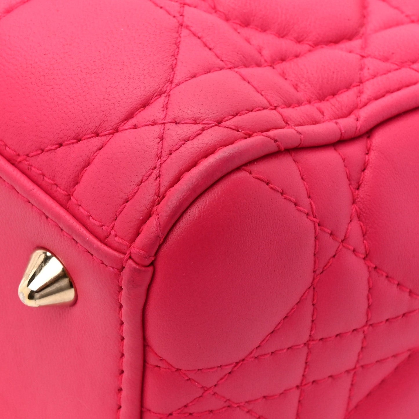 Lambskin Cannage Medium Lady Dior Fuchsia
