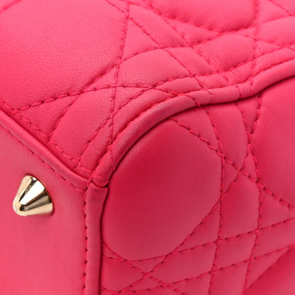 Lambskin Cannage Medium Lady Dior Fuchsia