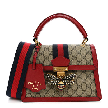 GG Supreme Monogram Small Queen Margaret Top Handle Bag Red