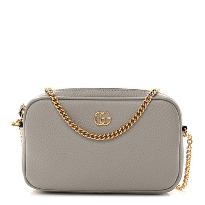 Dollar Calfskin Super Mini GG Marmont Chain Shoulder Bag Deep Grey