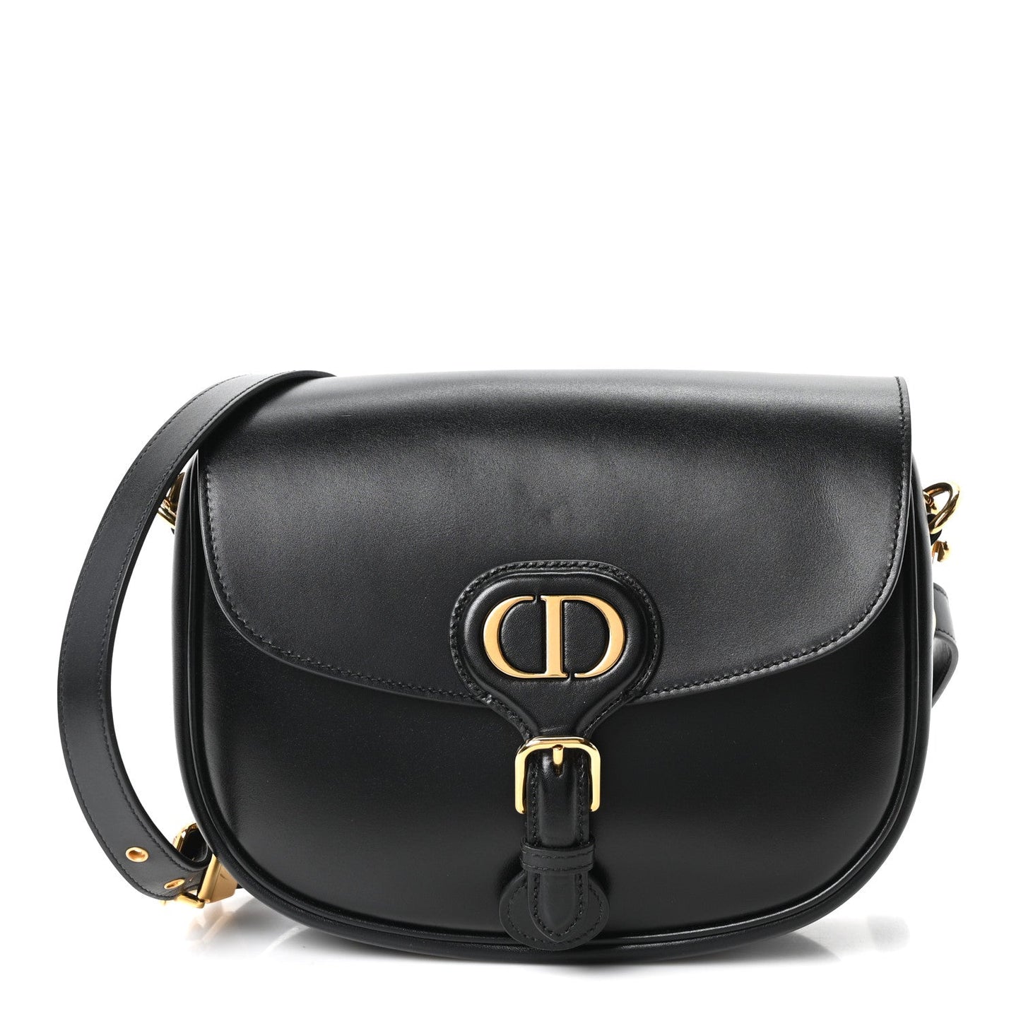 Box Calfskin Medium Bobby Flap Black