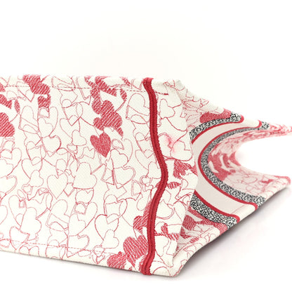 Canvas Embroidered Medium Dioramour D-Royaume Book Tote Red Multicolor
