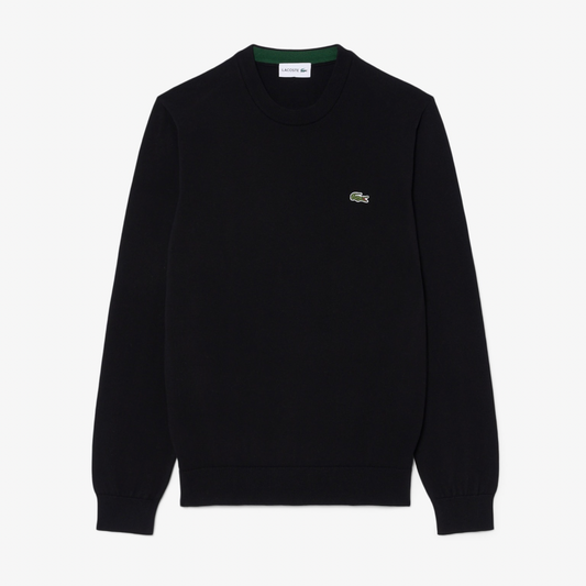 LACOSTE CREW NECK COTTON SWEATER - Men’s /BLACK
