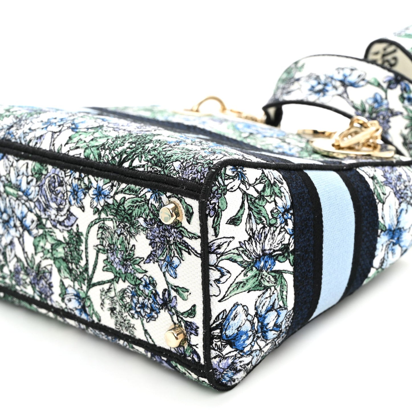 Canvas Embroidered Chardons Toile De Jouy Medium Lady D-Lite Blue Multicolor