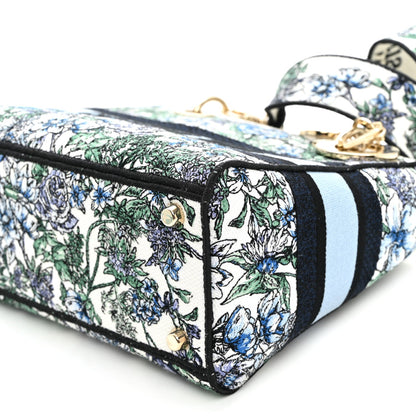 Canvas Embroidered Chardons Toile De Jouy Medium Lady D-Lite Blue Multicolor