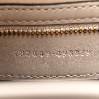 Ancora Calfskin Web Small Jackie Shoulder Bag Light Grey