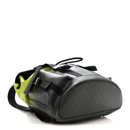 GG Supreme Monogram Large Double Buckle Backpack Green