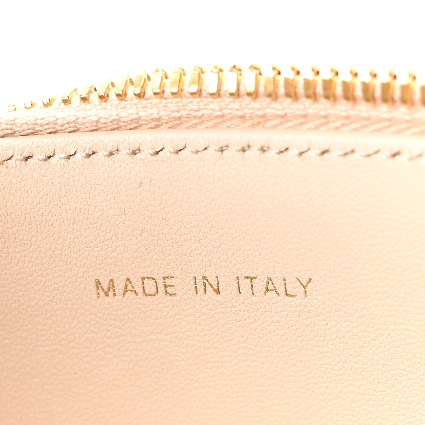 Calfskin CD Signature Vanity Caramel Beige