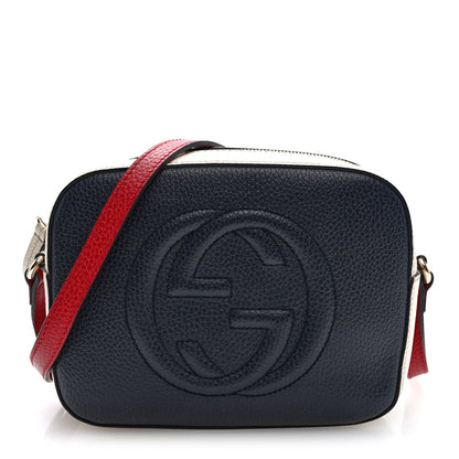Dollar Calfskin Small Soho Disco Bag Blue Hibiscus Red Mystic White