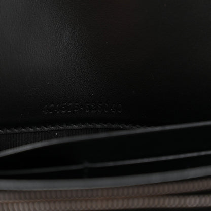Calfskin Matelasse GG Marmont Chain Wallet Black