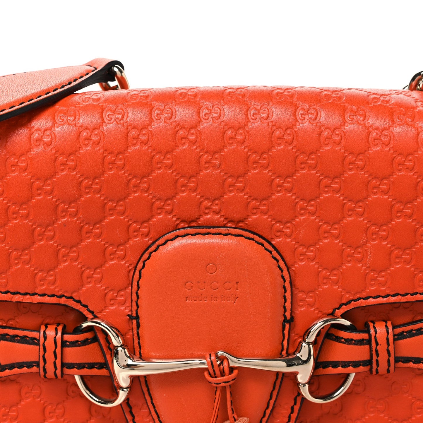 Microguccissima Medium Emily Chain Shoulder Bag Sun Orange