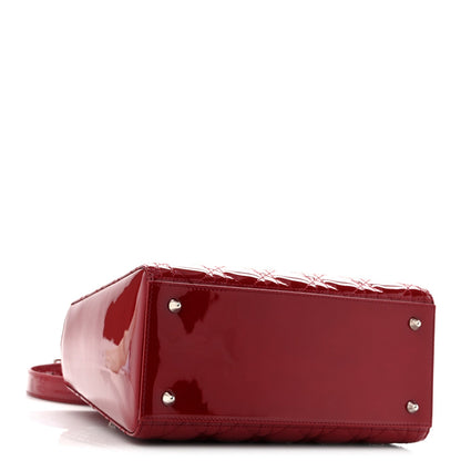 Patent Cannage Medium Lady Dior Red