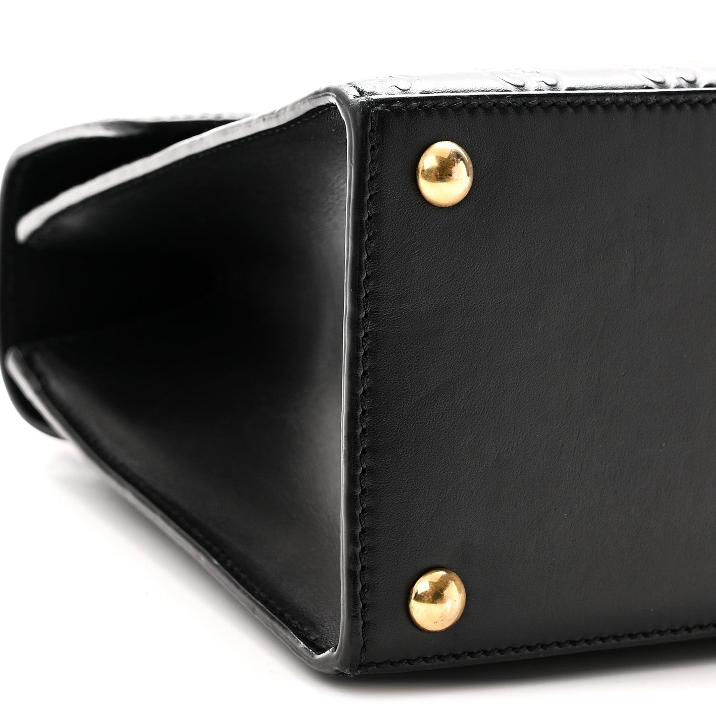 Guccissima Signature Small Padlock Top Handle Bag Black Black