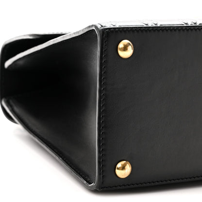 Guccissima Signature Small Padlock Top Handle Bag Black Black