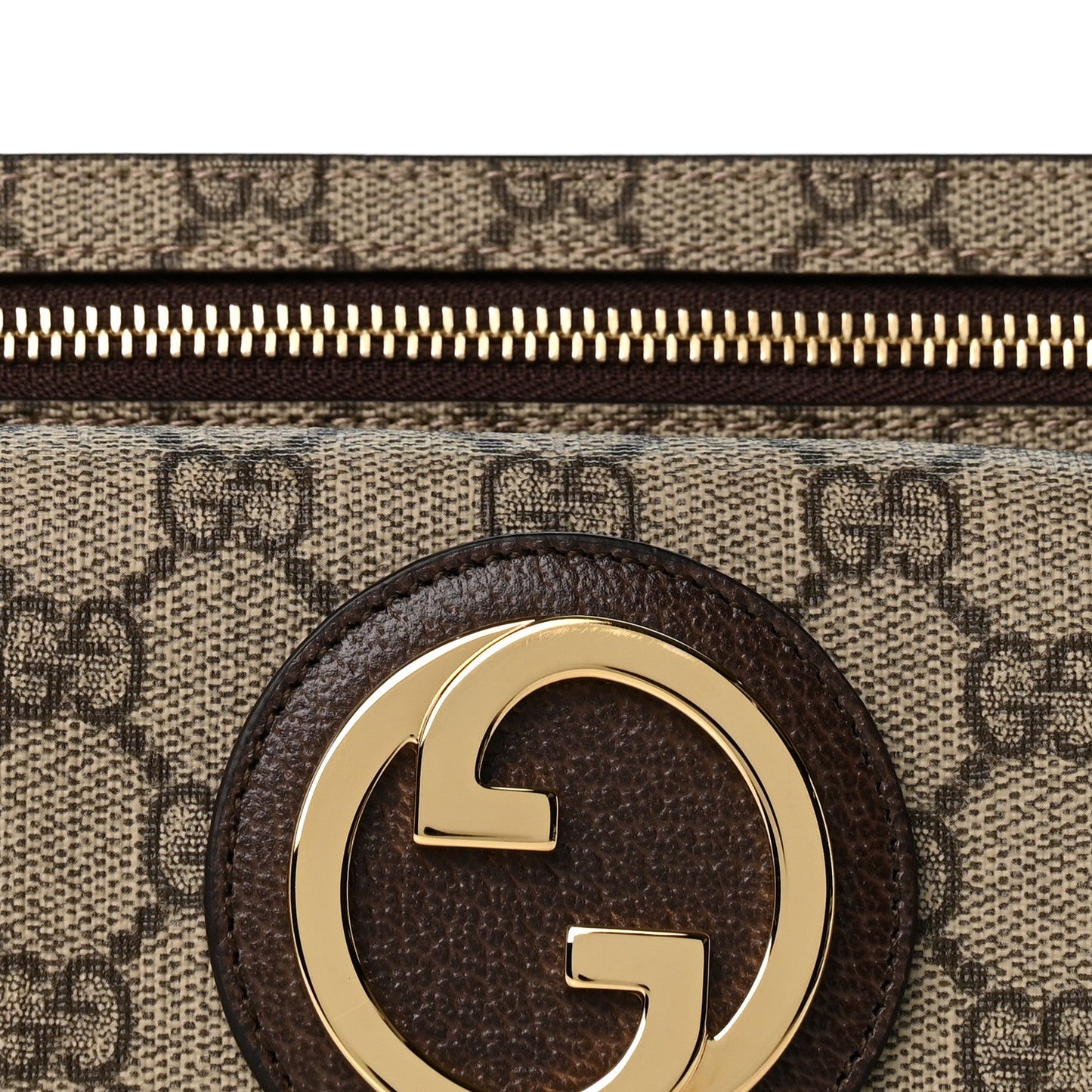 GG Supreme Monogram Textured Dollar Calfskin Blondie Belt Bag Beige Ebony New Acero
