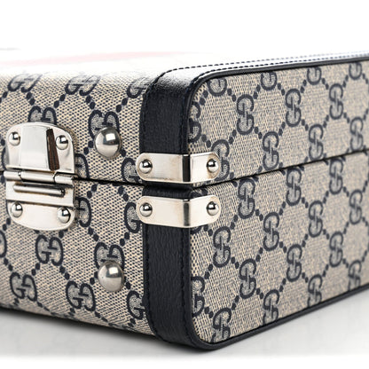 GG Supreme Monogram Web Savoy Medium Top Handle Beauty Case Beige Blue
