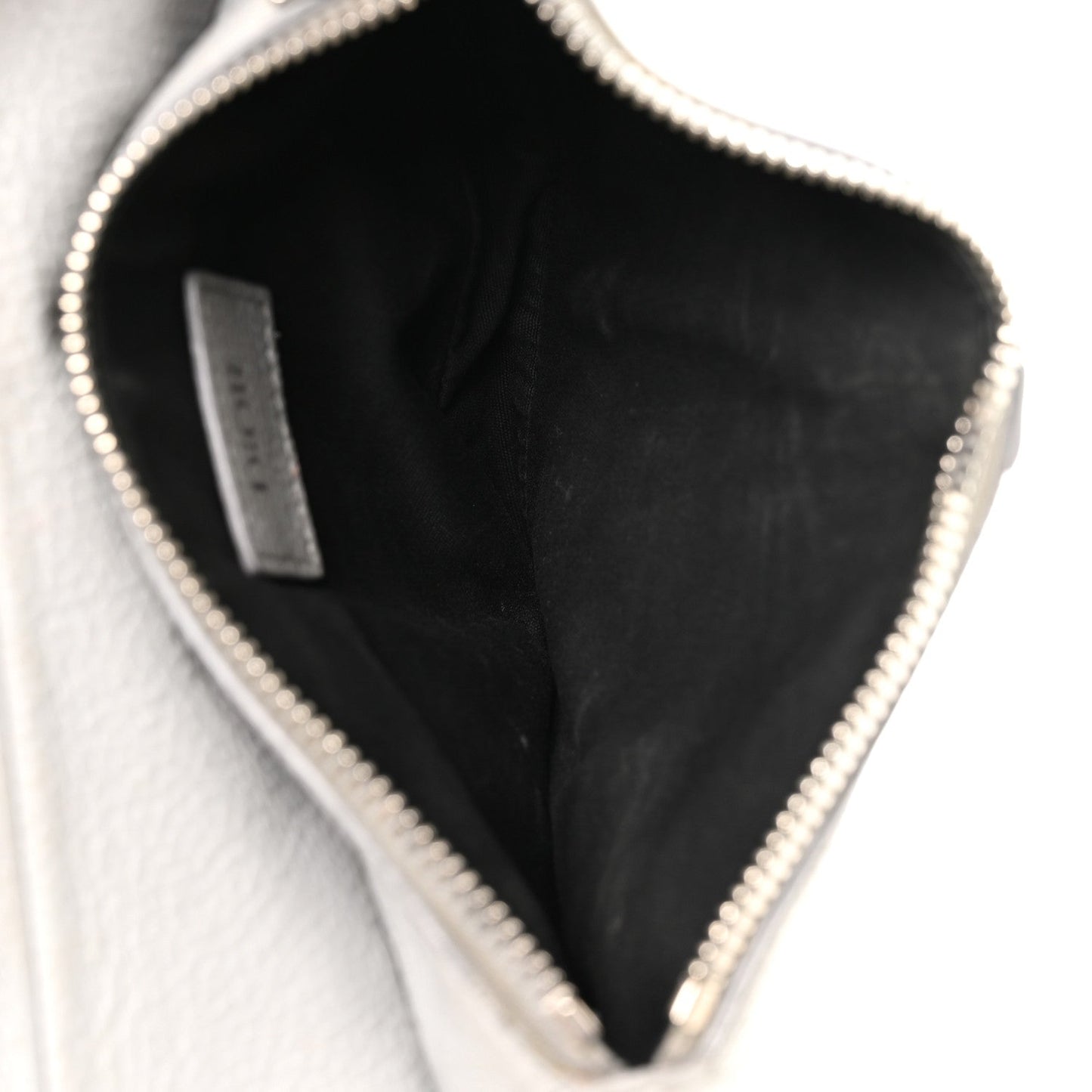 Grained Calfskin Mens Mini Saddle Bag Gray
