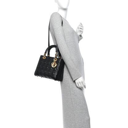 Lambskin Cannage Medium Lady Dior Black