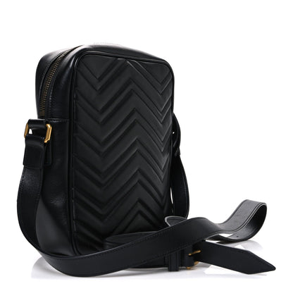Calfskin Matelasse GG Marmont Travel Bag Black