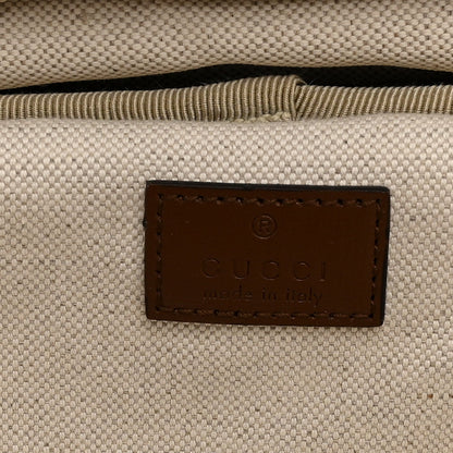 GG Supreme Monogram Azalea Calfskin Retro Interlocking G Small Savoy Cabin Trolley Beige Ebony Brown Sugar