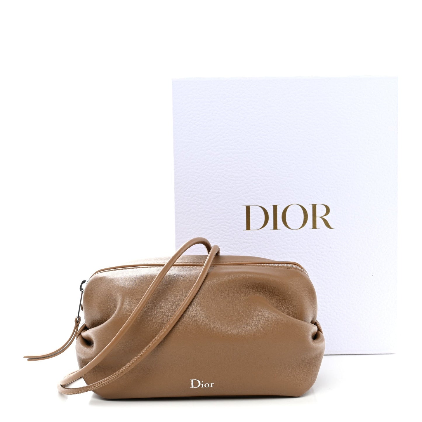 Supple Lambskin Bow Pouch Camel
