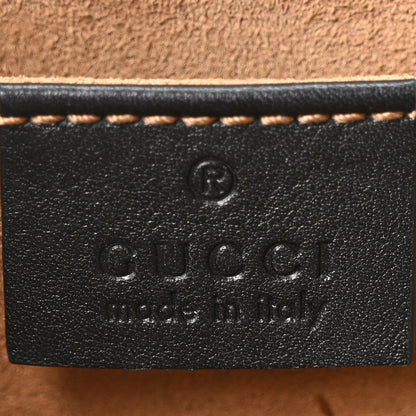 GG Supreme Monogram Calfskin Small Padlock Shoulder Bag Beige Black Cuir