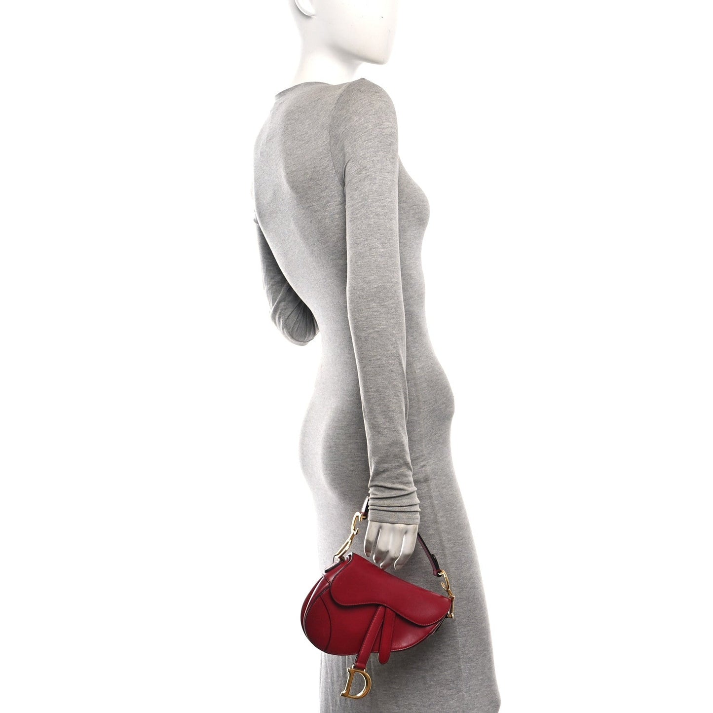 Calfskin Mini Saddle Bag Red