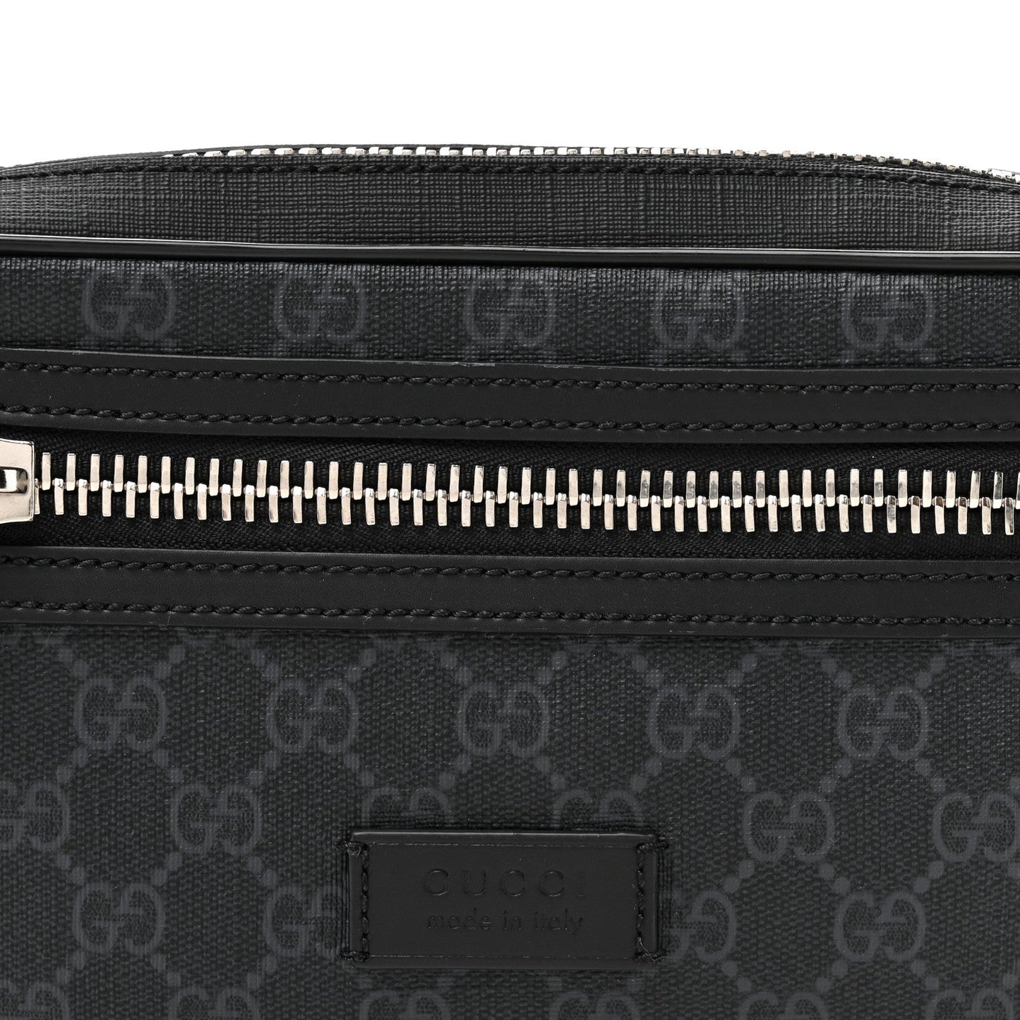 Soft GG Supreme Monogram Web Belt Bag Black Grey