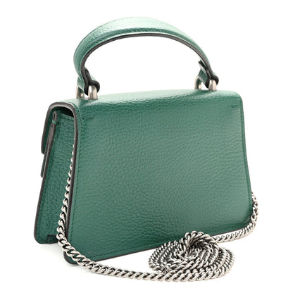 Dollar Calfskin Crystal Mini Dionysus Top Handle Bag Emerald