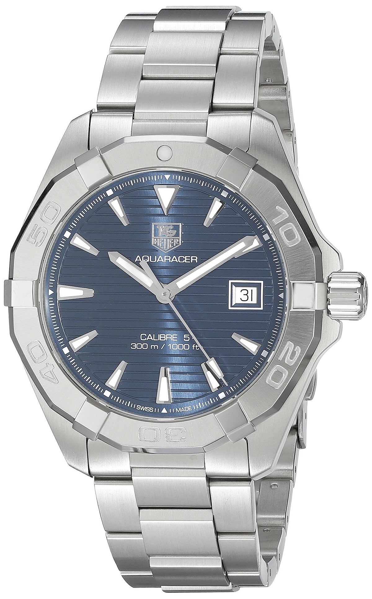 Tag Heuer Aquaracer Automatic Blue Dial Silver Steel Strap Watch for Men - WAY2112.BA0928