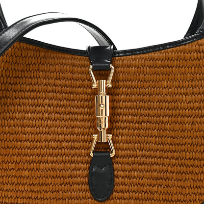 Straw Lux Boarded Dyana Lux Calfskin Small Jackie 1961 Hobo Natural Blue