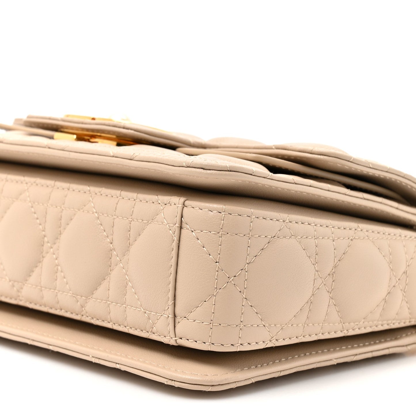 Lambskin Cannage Small Jolie Top Handle Bag Powder Beige Latte