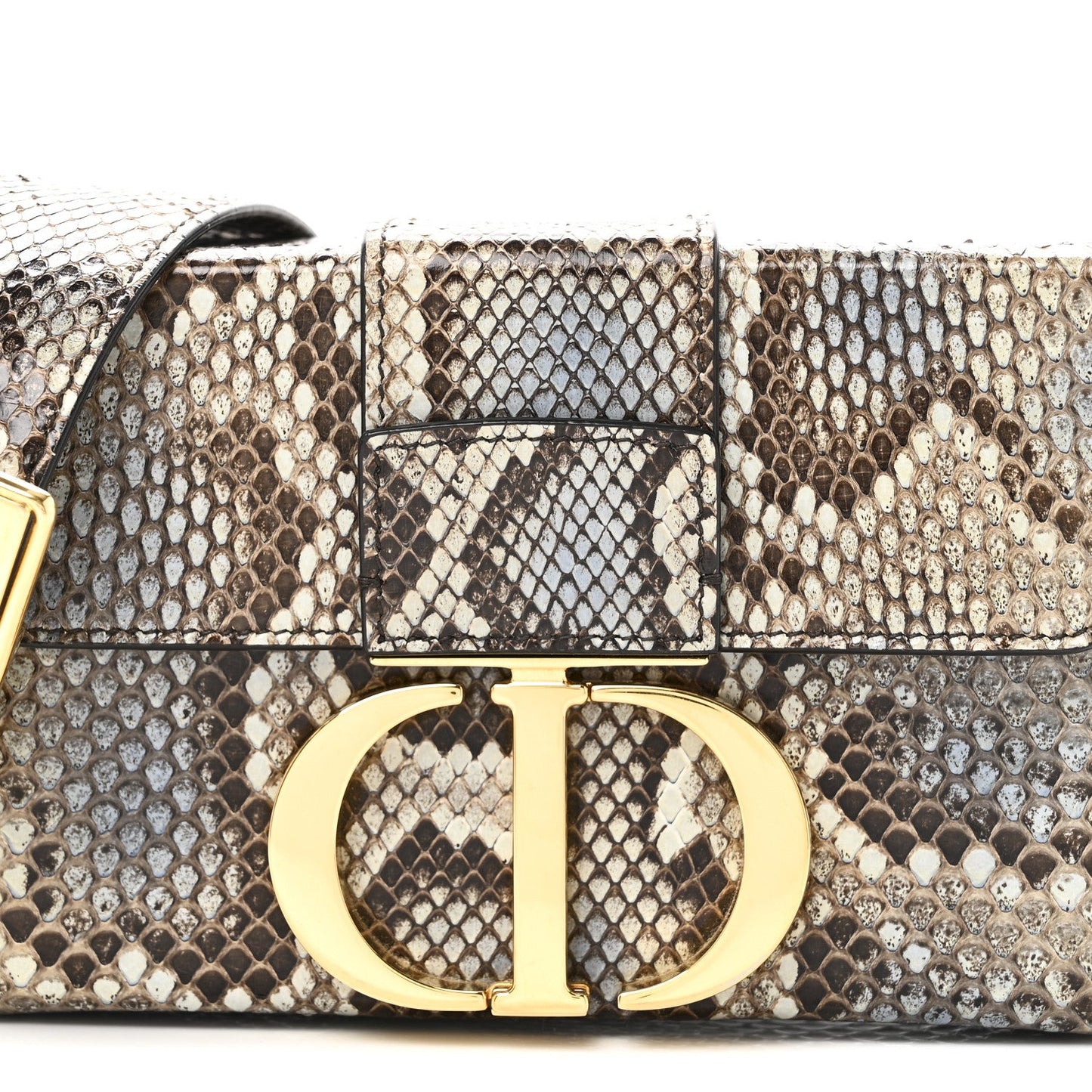 Snakeskin 30 Montaigne Box Bag Beige Multicolor