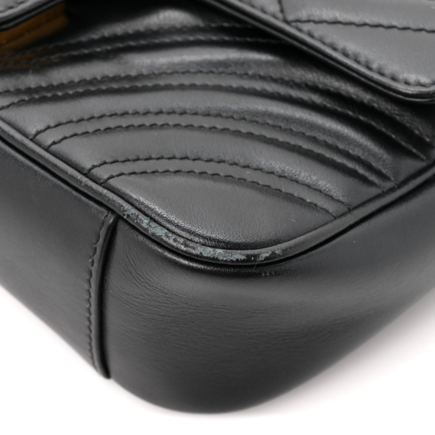 Calfskin Matelasse Mini GG Marmont Shoulder Bag Black