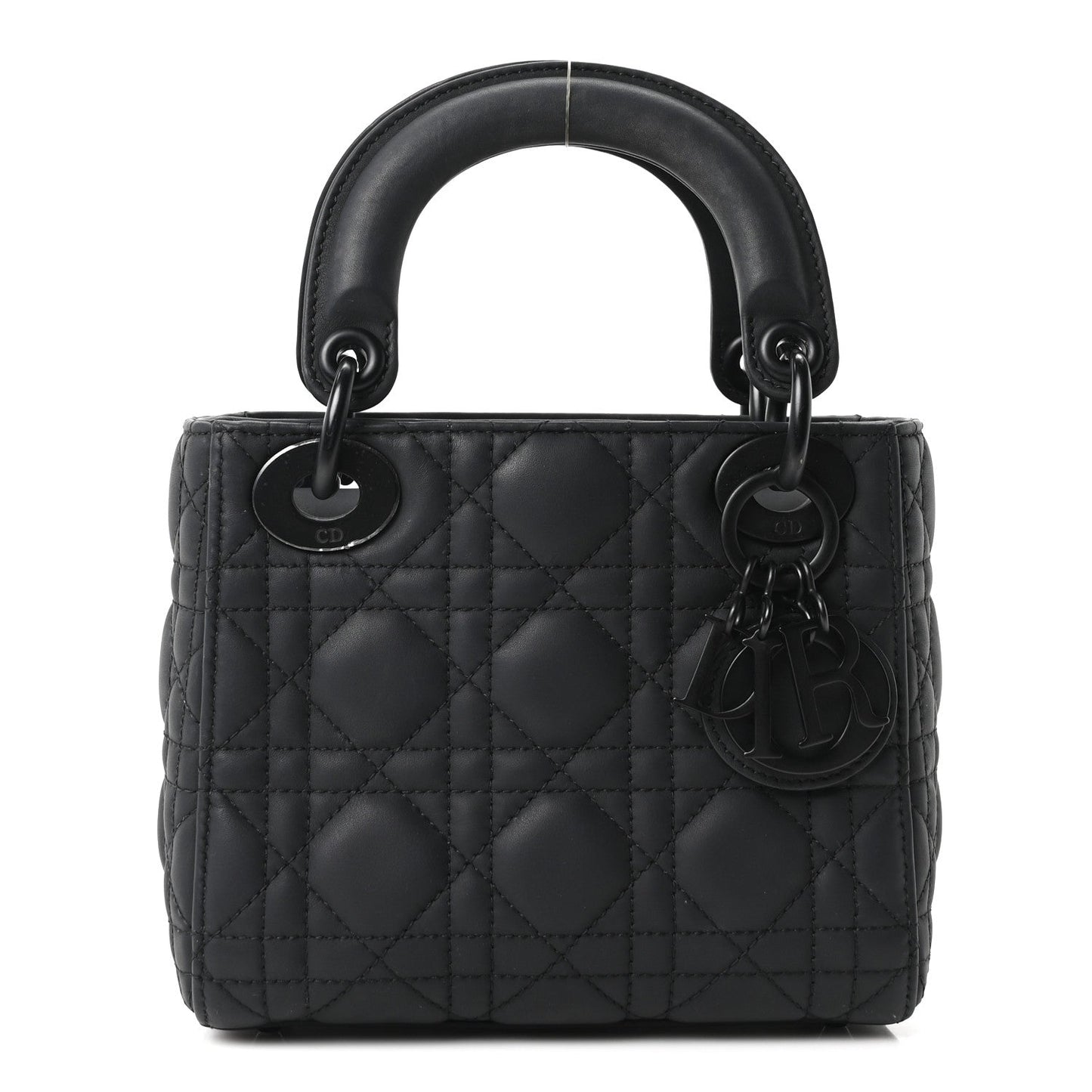 Ultra Matte Calfskin Cannage Mini Lady Dior Black