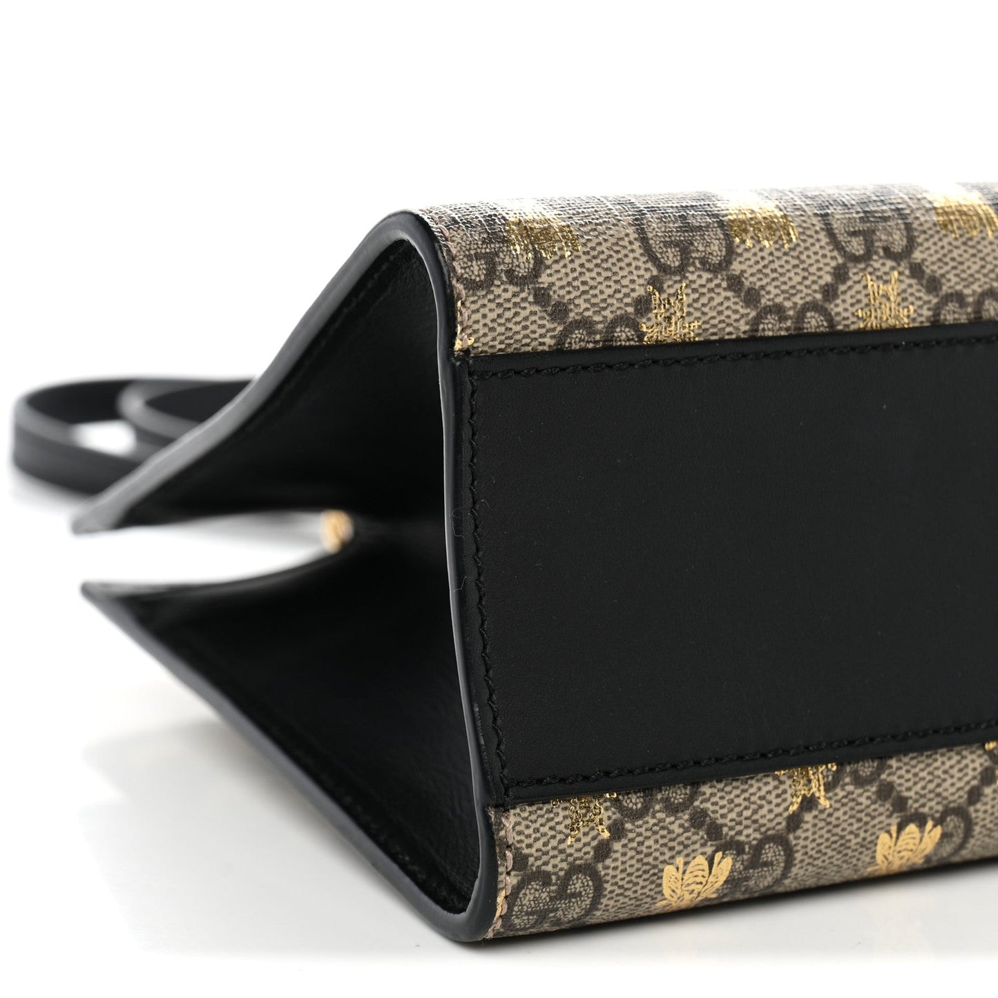 GG Supreme Monogram Bees Small Padlock Tote Beige Oro Black