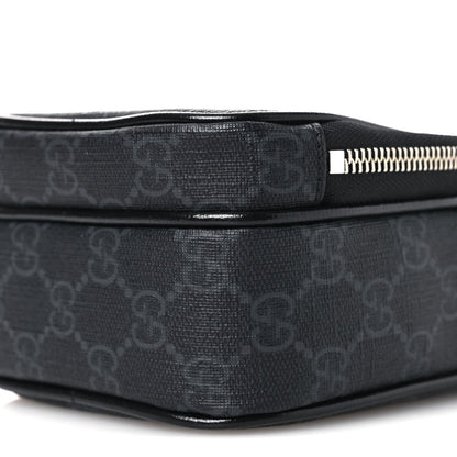 GG Supreme Monogram Azalea Calfskin Mini Retro Interlocking G Bag Black